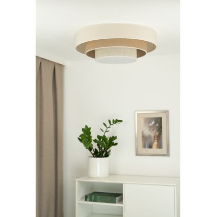 Duolla - Plafoniera LED LUNETA LED/26W/230V diametro 60 cm 4000K color crema/marrone