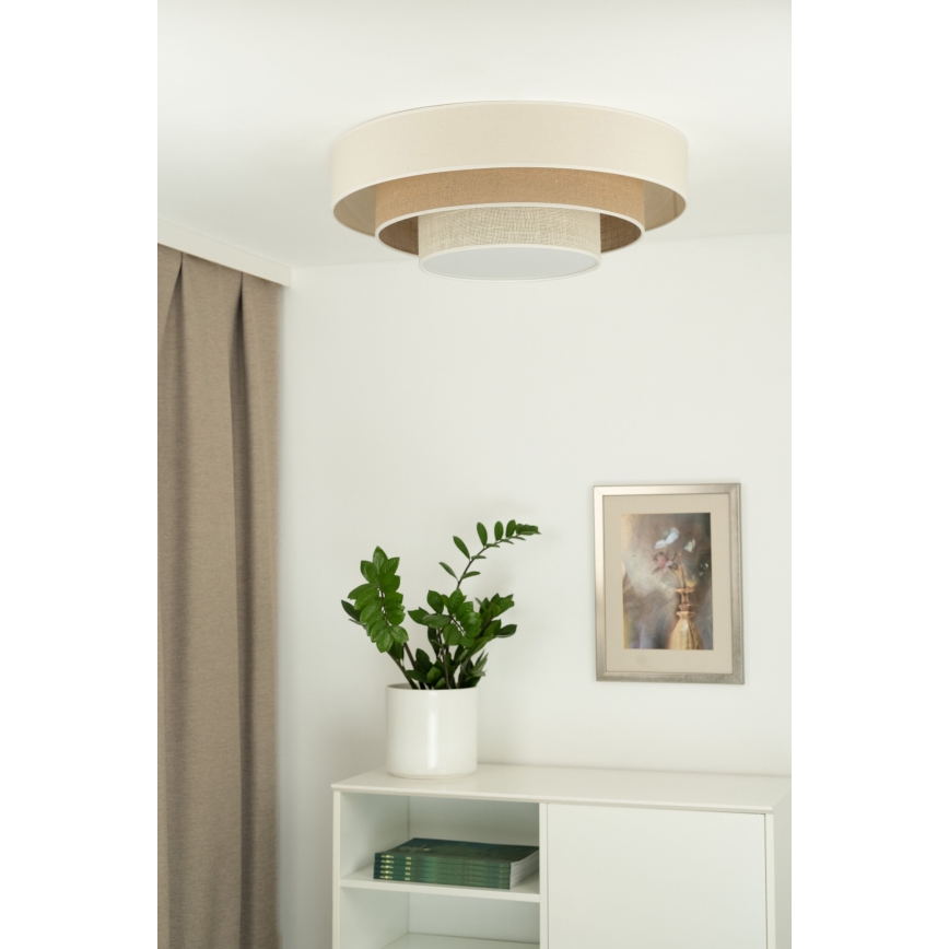 Duolla - Plafoniera LED LUNETA LED/26W/230V diametro 60 cm 4000K color crema/marrone