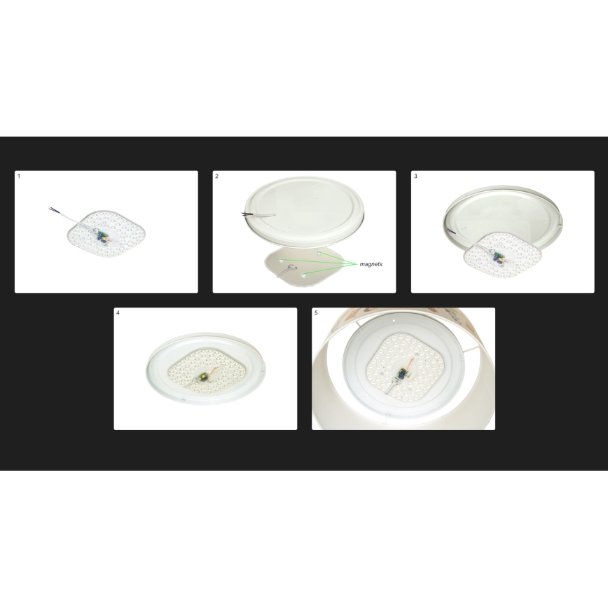 Duolla - Plafoniera LED LUNETA LED/26W/230V diametro 60 cm 4000K color crema/marrone
