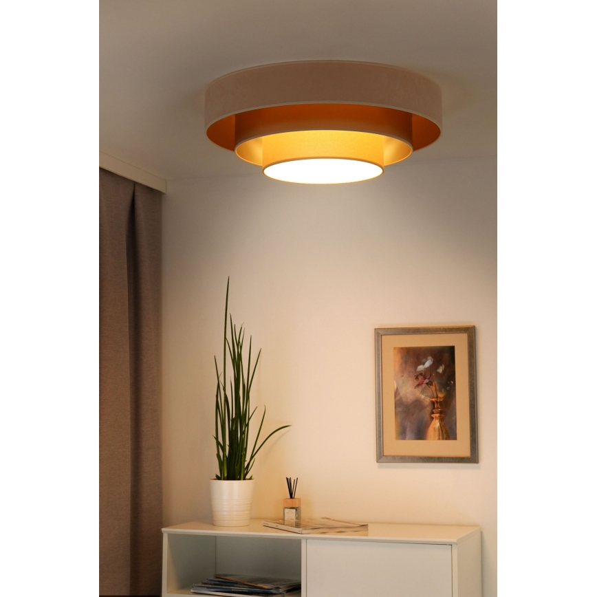 Duolla - Plafoniera LED LUNETA LED/26W/230V diametro 60 cm 4000K color crema/oro/beige