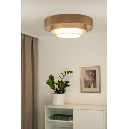 Duolla - Plafoniera LED LUNETA LED/26W/230V diametro 60 cm 4000K marrone/oro/bianco