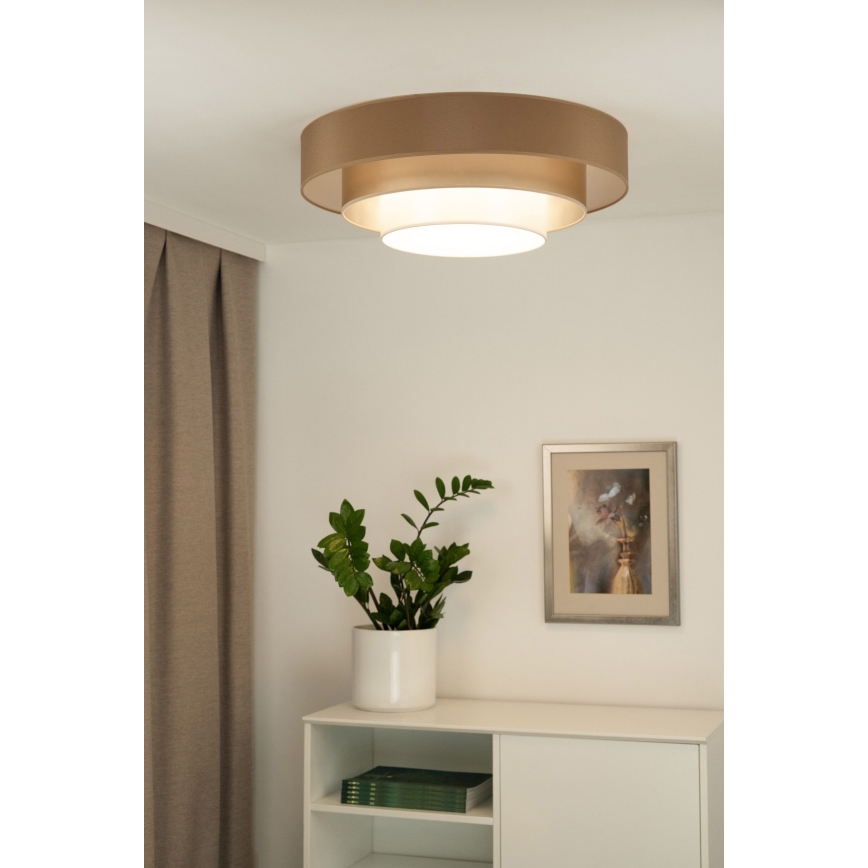 Duolla - Plafoniera LED LUNETA LED/26W/230V diametro 60 cm 4000K marrone/oro/bianco