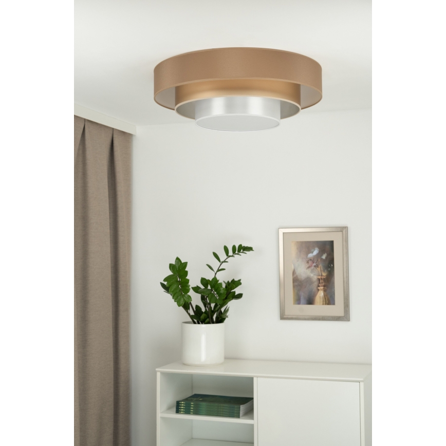 Duolla - Plafoniera LED LUNETA LED/26W/230V diametro 60 cm 4000K marrone/oro/bianco