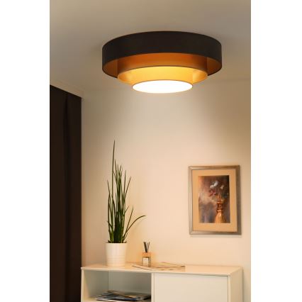 Duolla - Plafoniera LED LUNETA LED/26W/230V diametro 60 cm 4000K marrone/oro/color crema