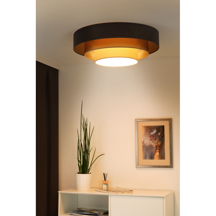 Duolla - Plafoniera LED LUNETA LED/26W/230V diametro 60 cm 4000K marrone/oro/color crema