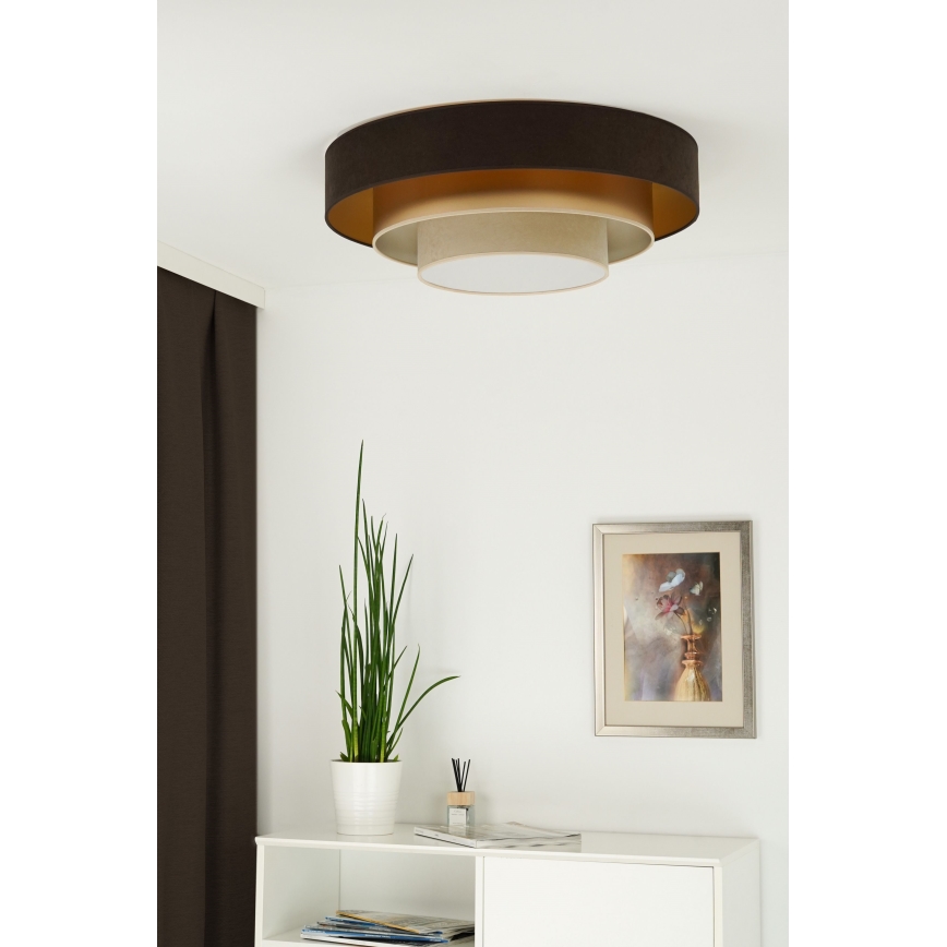 Duolla - Plafoniera LED LUNETA LED/26W/230V diametro 60 cm 4000K marrone/oro/color crema
