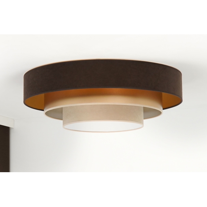 Duolla - Plafoniera LED LUNETA LED/26W/230V diametro 60 cm 4000K marrone/oro/color crema