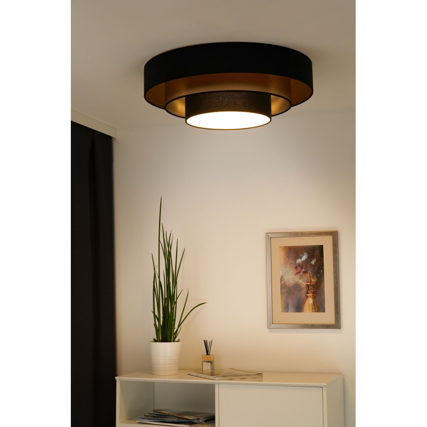 Duolla - Plafoniera LED LUNETA LED/26W/230V diametro 60 cm 4000K nero/oro