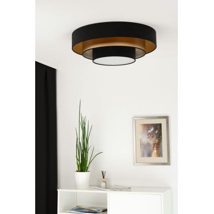 Duolla - Plafoniera LED LUNETA LED/26W/230V diametro 60 cm 4000K nero/oro