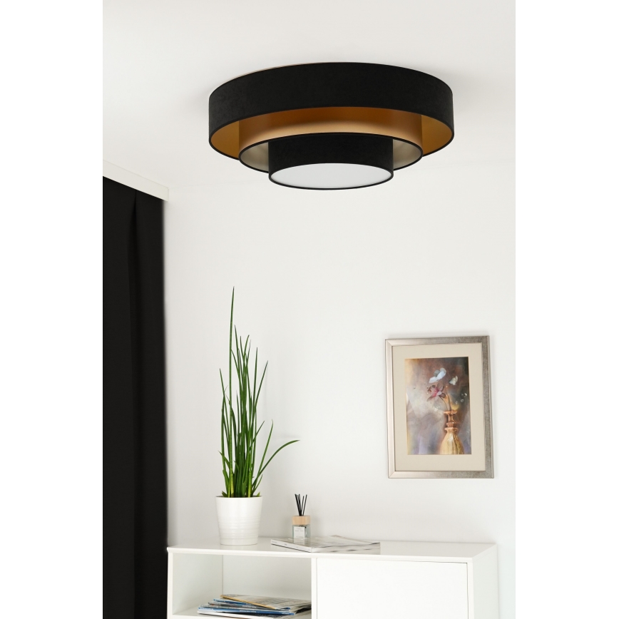Duolla - Plafoniera LED LUNETA LED/26W/230V diametro 60 cm 4000K nero/oro
