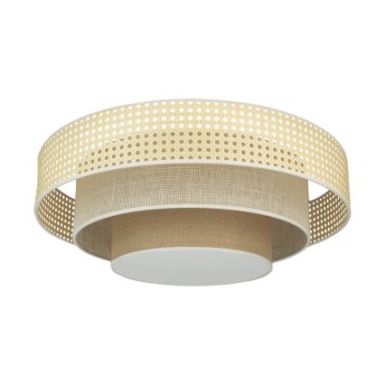 Duolla - Plafoniera LED LUNETA LED/26W/230V diametro 60 cm 4000K rattan/beige/marrone