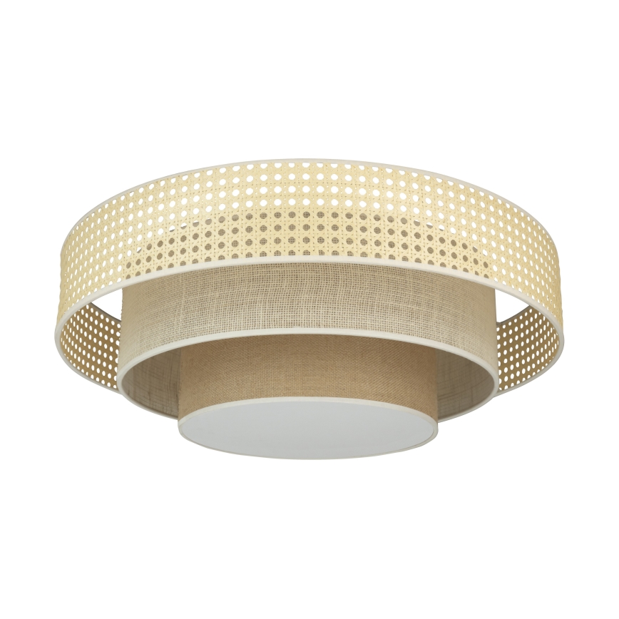 Duolla - Plafoniera LED LUNETA LED/26W/230V diametro 60 cm 4000K rattan/beige/marrone