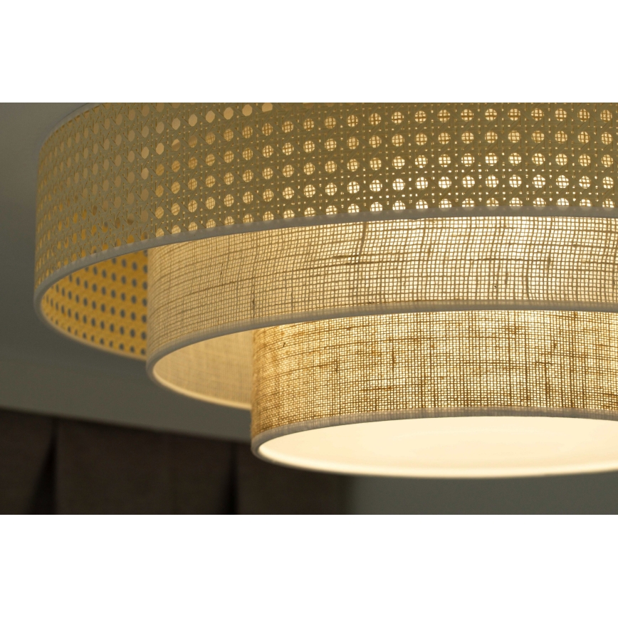 Duolla - Plafoniera LED LUNETA LED/26W/230V diametro 60 cm 4000K rattan/beige/marrone