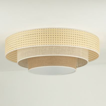Duolla - Plafoniera LED LUNETA LED/26W/230V diametro 60 cm 4000K rattan/beige/marrone