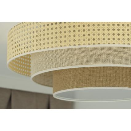 Duolla - Plafoniera LED LUNETA LED/26W/230V diametro 60 cm 4000K rattan/beige/marrone