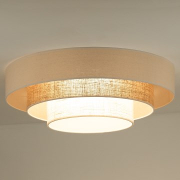 Duolla - Plafoniera LED LUNETA LED/26W/230V diametro 60 cm 4000K rattan/beige/marrone