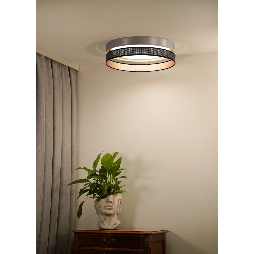 Duolla - Plafoniera LED ROLLER DUO SHINY LED/24W/230V diametro 45 cm argento/nero