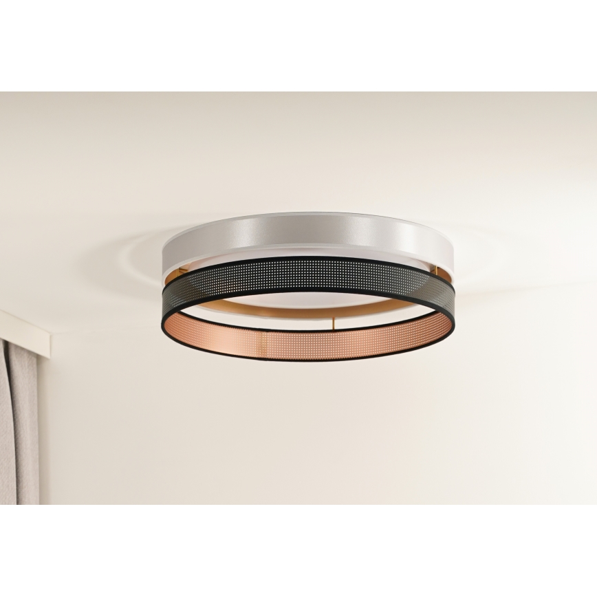 Duolla - Plafoniera LED ROLLER DUO SHINY LED/24W/230V diametro 45 cm argento/nero
