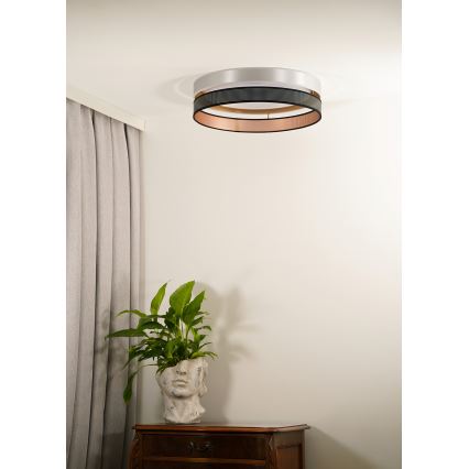 Duolla - Plafoniera LED ROLLER DUO SHINY LED/24W/230V diametro 45 cm argento/nero