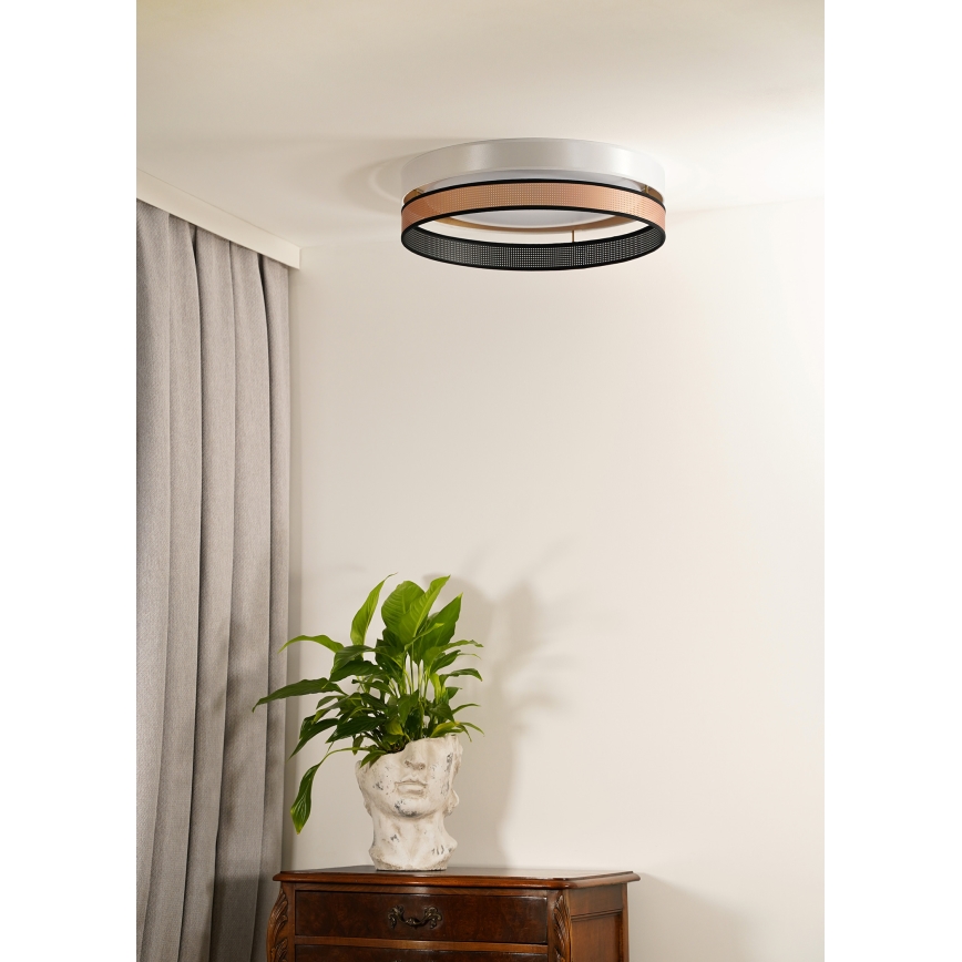 Duolla - Plafoniera LED ROLLER DUO SHINY LED/24W/230V diametro 45 cm bianco/rame