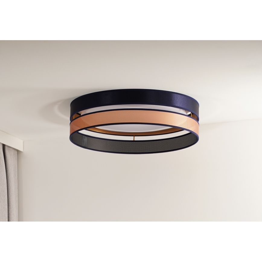 Duolla - Plafoniera LED ROLLER DUO SHINY LED/24W/230V diametro 45 cm blu/rame