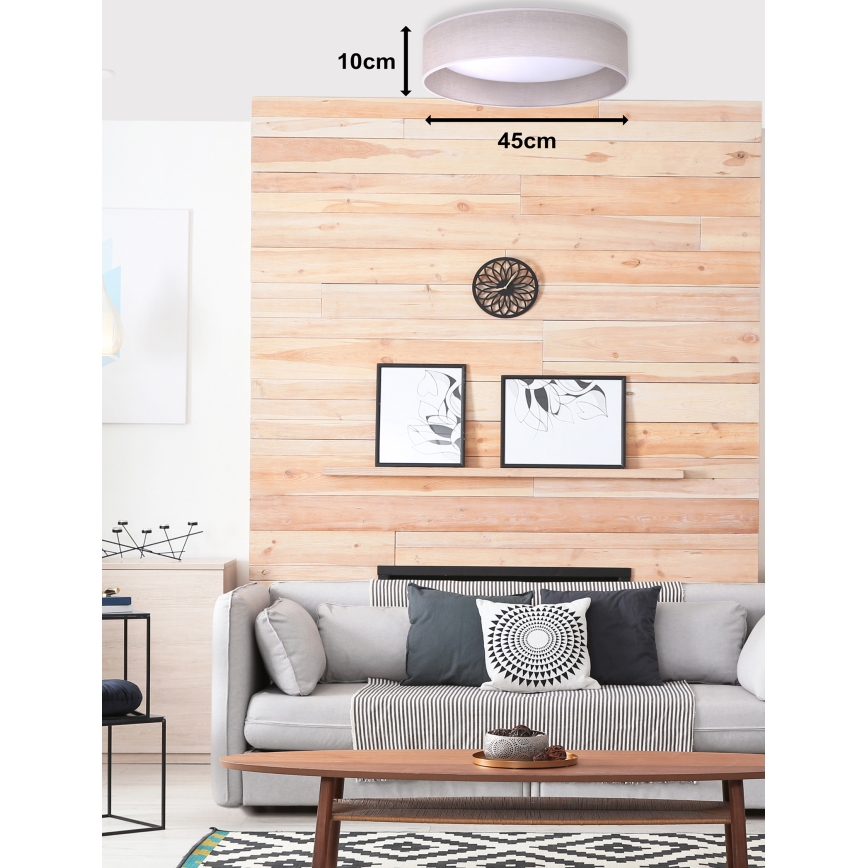 Duolla - Plafoniera LED ROLLER LED/24W/230V diametro 45 cm grigio chiaro