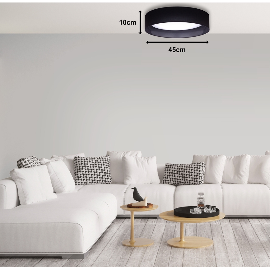 Duolla - Plafoniera LED ROLLER LED/24W/230V diametro 45 cm nero