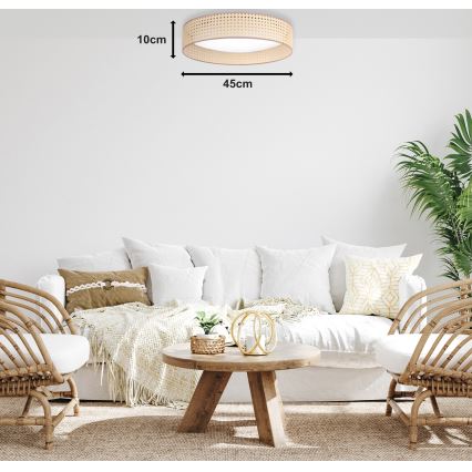Duolla - Plafoniera LED ROLLER LED/24W/230V diametro 45 cm rattan