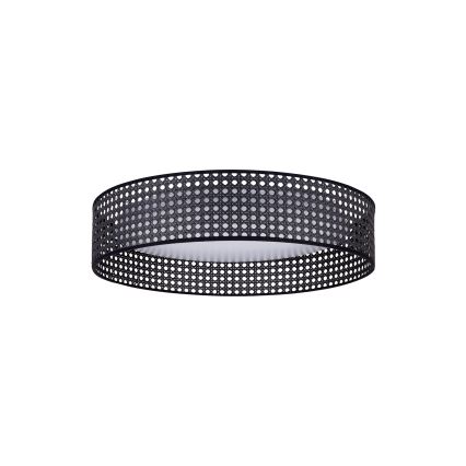 Duolla - Plafoniera LED ROLLER RATTAN LED/24W/230V diametro 45 cm nero