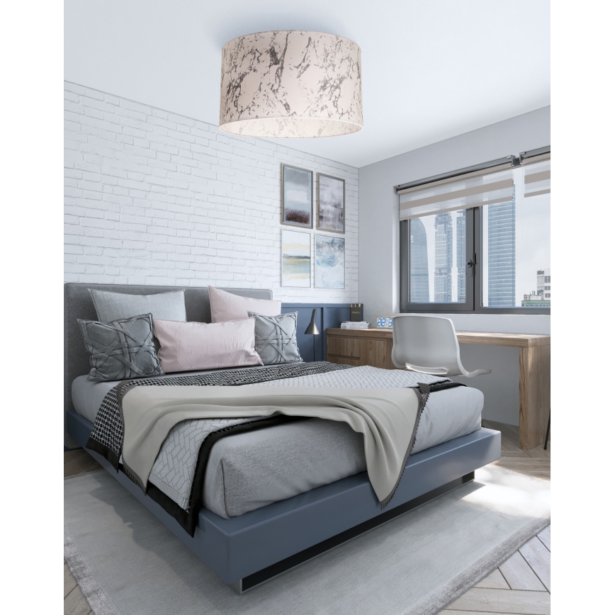 Duolla - Plafoniera MARBLE 1xE27/40W/230V diametro 45 cm bianco/grigio