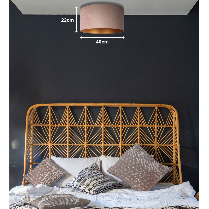 Duolla - Plafoniera ROLLER 1xE27/15W/230V diametro 40 cm beige/oro