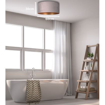 Duolla - Plafoniera ROLLER 3xE27/15W/230V diametro 60 cm grigio/oro