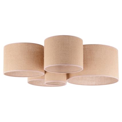 Duolla - Plafoniera ROLLER PENTO 5xE27/60W/230V beige