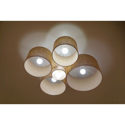 Duolla - Plafoniera ROLLER PENTO 5xE27/60W/230V beige