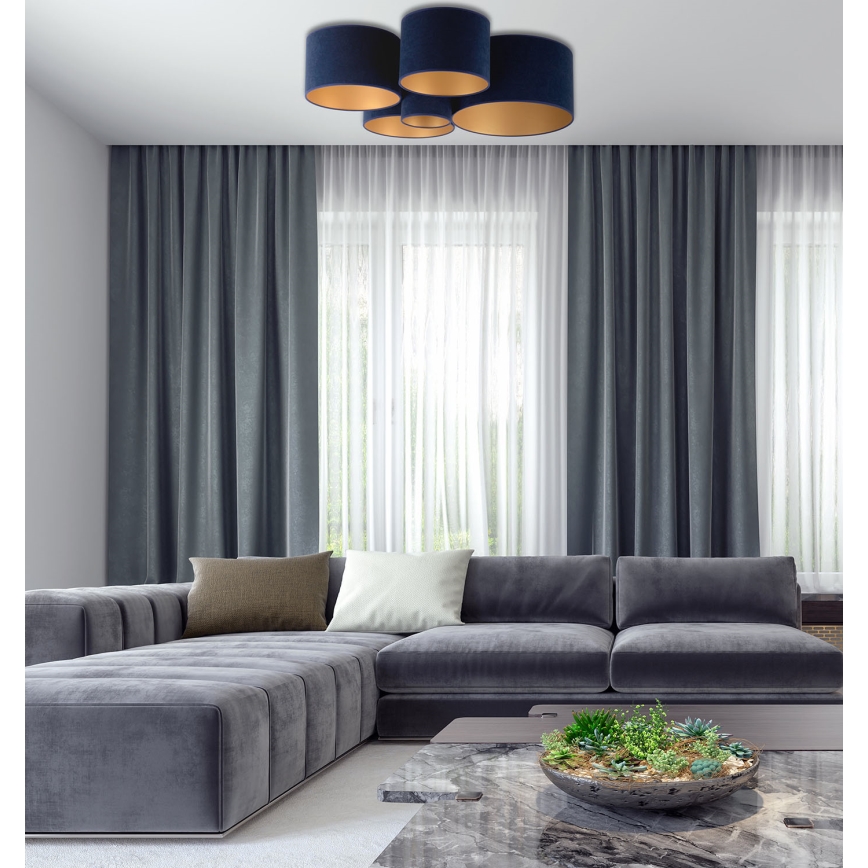 Duolla - Plafoniera ROLLER PENTO 5xE27/60W/230V blu