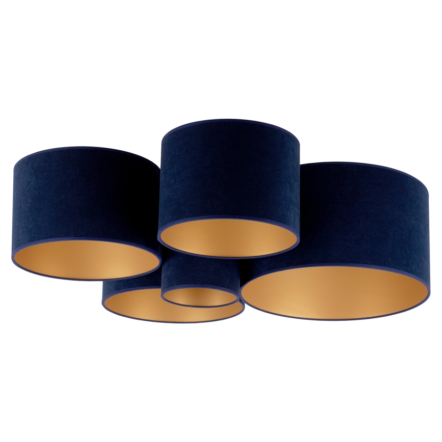 Duolla - Plafoniera ROLLER PENTO 5xE27/60W/230V blu