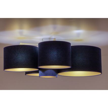 Duolla - Plafoniera ROLLER PENTO 5xE27/60W/230V blu