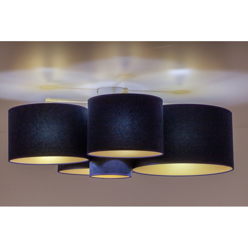 Duolla - Plafoniera ROLLER PENTO 5xE27/60W/230V blu