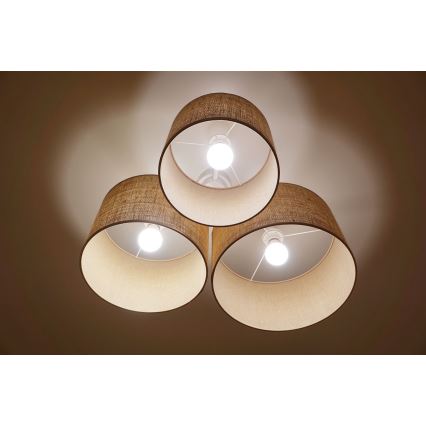 Duolla - Plafoniera ROLLER TRIO 3xE27/60W/230V beige