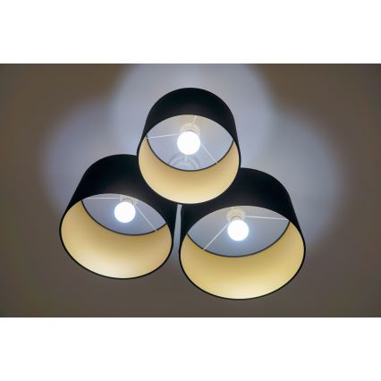 Duolla - Plafoniera ROLLER TRIO 3xE27/60W/230V nero/oro