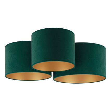 Duolla - Plafoniera ROLLER TRIO 3xE27/60W/230V verde/oro