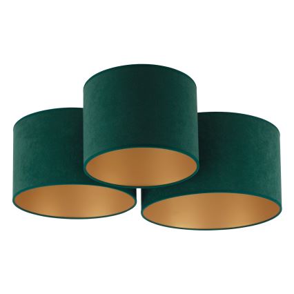 Duolla - Plafoniera ROLLER TRIO 3xE27/60W/230V verde/oro