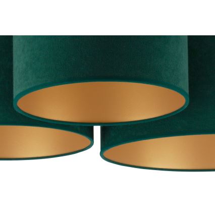 Duolla - Plafoniera ROLLER TRIO 3xE27/60W/230V verde/oro