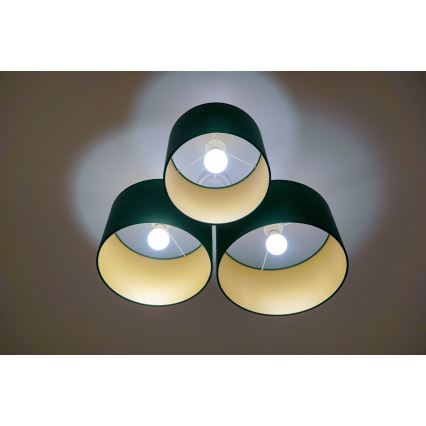 Duolla - Plafoniera ROLLER TRIO 3xE27/60W/230V verde/oro