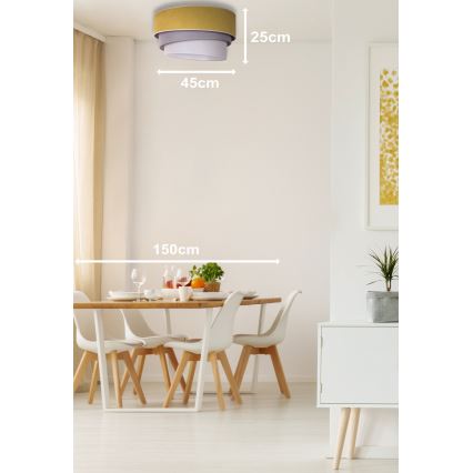 Duolla - Plafoniera TRIO 1xE27/15W/230V diametro 45 cm giallo/grigio/bianco