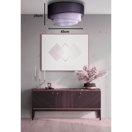 Duolla - Plafoniera TRIO 1xE27/15W/230V diametro 45 cm nero/rosa/argento