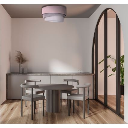 Duolla - Plafoniera TRIO 1xE27/15W/230V diametro 45 cm rosa/grigio/bianco