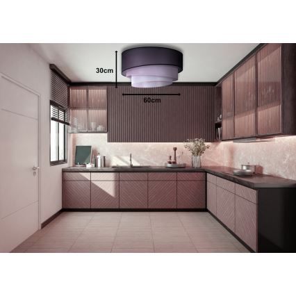 Duolla - Plafoniera TRIO 3xE27/15W/230V diametro 60 cm nero/rosa/argento