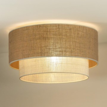 Duolla - Plafoniera YUTE BOHO 1xE27/15W/230V diametro 45 cm marrone/color crema
