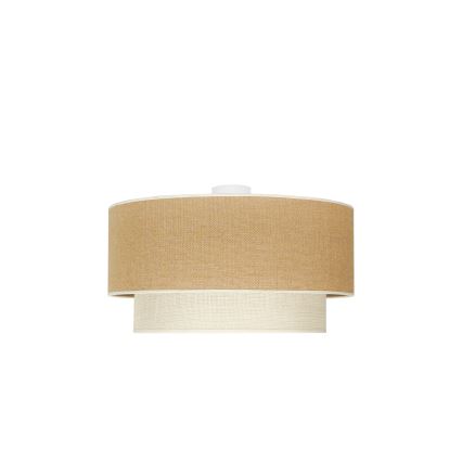 Duolla - Plafoniera YUTE BOHO 3xE27/15W/230V diametro 60 cm marrone/color crema